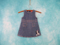 Girl39s 18 24 Months Denim Jumper Dress with Basset Hound Puppy Applique Graphic Tee – Warm & Stylish · Perfect For Daily Wear