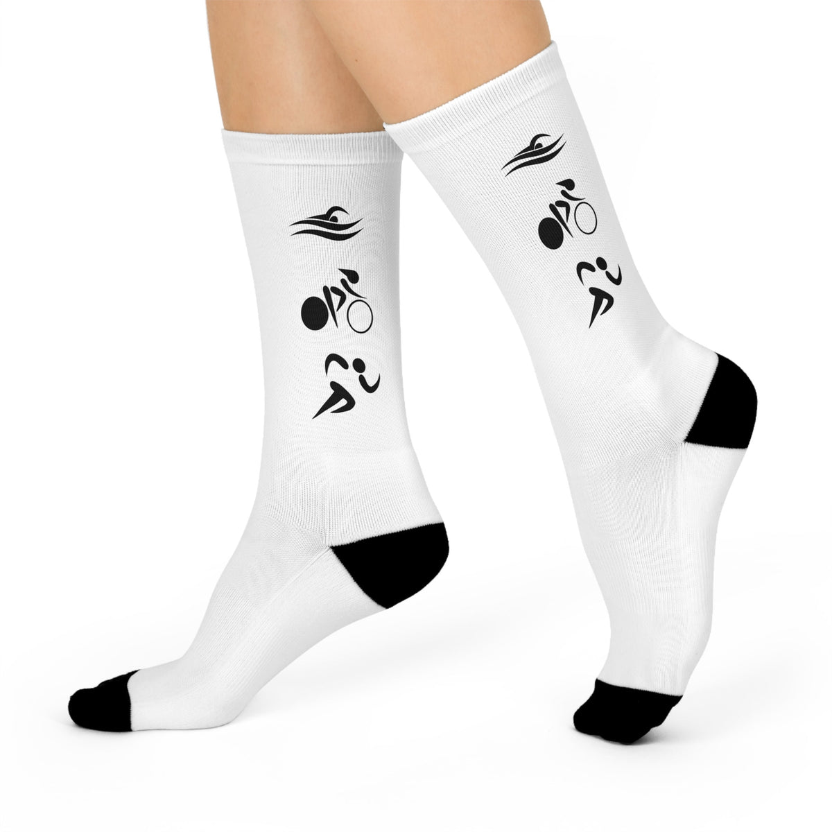 Triathlon Logo Style Cushioned Crew Socks running socks bike socks cycling socks Triathlon apparel Triathlete Gifts gift him gift her Graphic Tee – Easygoing Wear · Great Gift For Fans