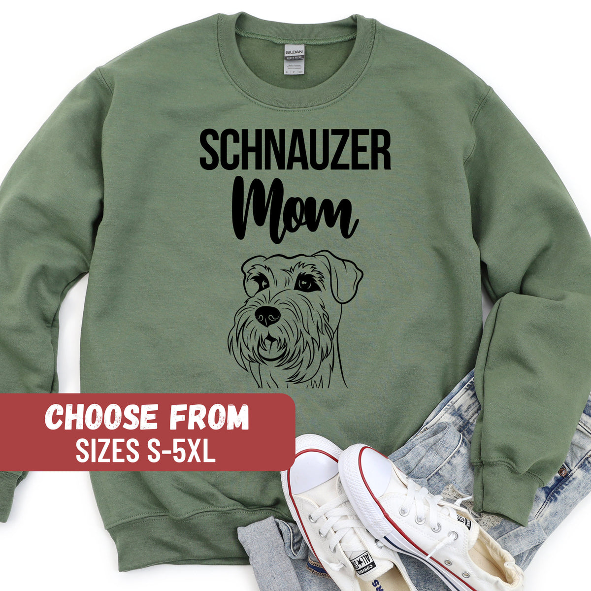 Schnauzer Crewneck Dog Sweatshirt Dog Crewneck Sweatshirt Schnauzer Gift Schnauzer Lover Schnauzer Owner Gift Schnauzer Mom Sweatshirt Sweatshirt – Warm & Stylish · Perfect For Daily Wear