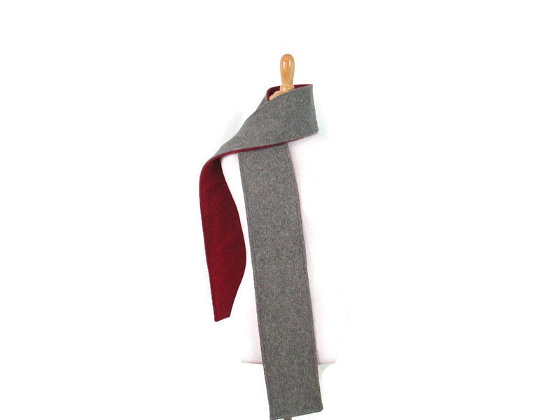 Vintage Wool Two Tone Reversible Gray and Red Scarf Heavyweight Warm Winter Neckwear Graphic Tee – Everyday Comfort · Perfect For Daily Wear