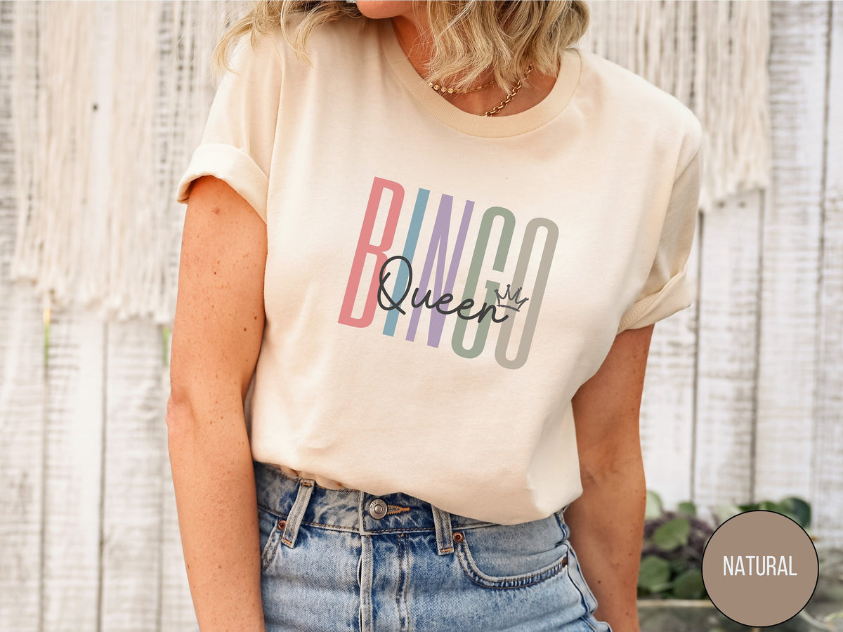 Bingo Queen Shirt Bingo Queen T Shirt Bingo Lover Funny Bingo Player T Shirt Bingo Vintage Shirt Gift for Bingo Lovers Bingo Squad Tshirt Graphic Tee – Aesthetic Look · Top Pick For Any Outfit