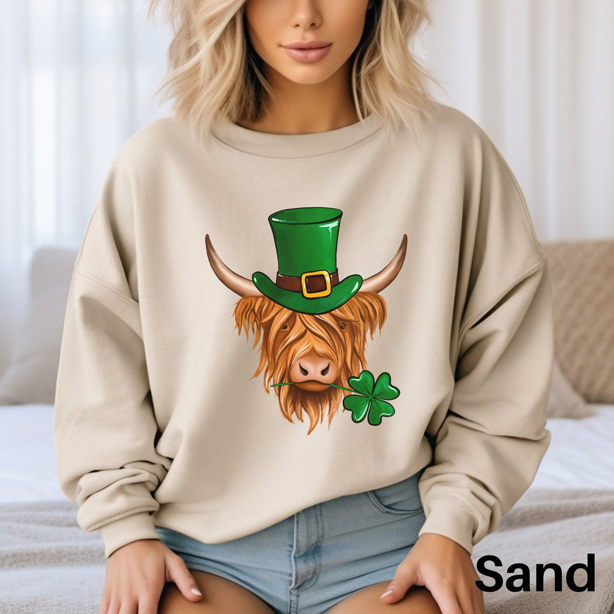 Highland Cow St Patricks Day Sweatshirt Funny Cow Sweater Farm Animals St Patricks Day Shirt Cow Lover Shirt Western St Pattys Day Sweatshirt – Soft Feel · Trending Graphic Apparel