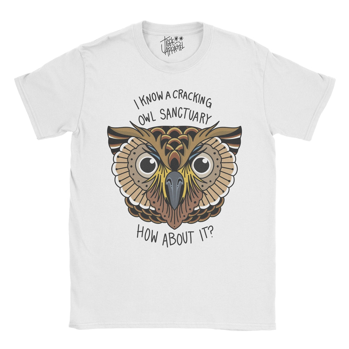 Alan Partridge I know of a Cracking Owl Sanctuary Tattoo T shirt Graphic Tee – Aesthetic Look · Perfect For Daily Wear