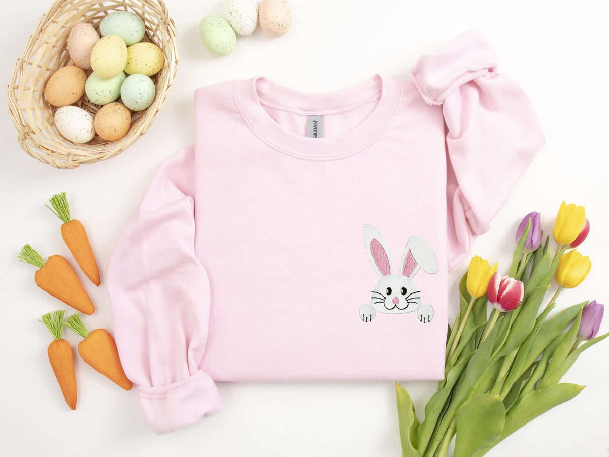 Easter Bunny Face Embroidered ShirtBunny SweatEmbroidery SweatshirtEaster SweatEaster GiftHappy Easter Embroidery Sweatshirt Sweatshirt – Aesthetic Look · Great Gift For Fans