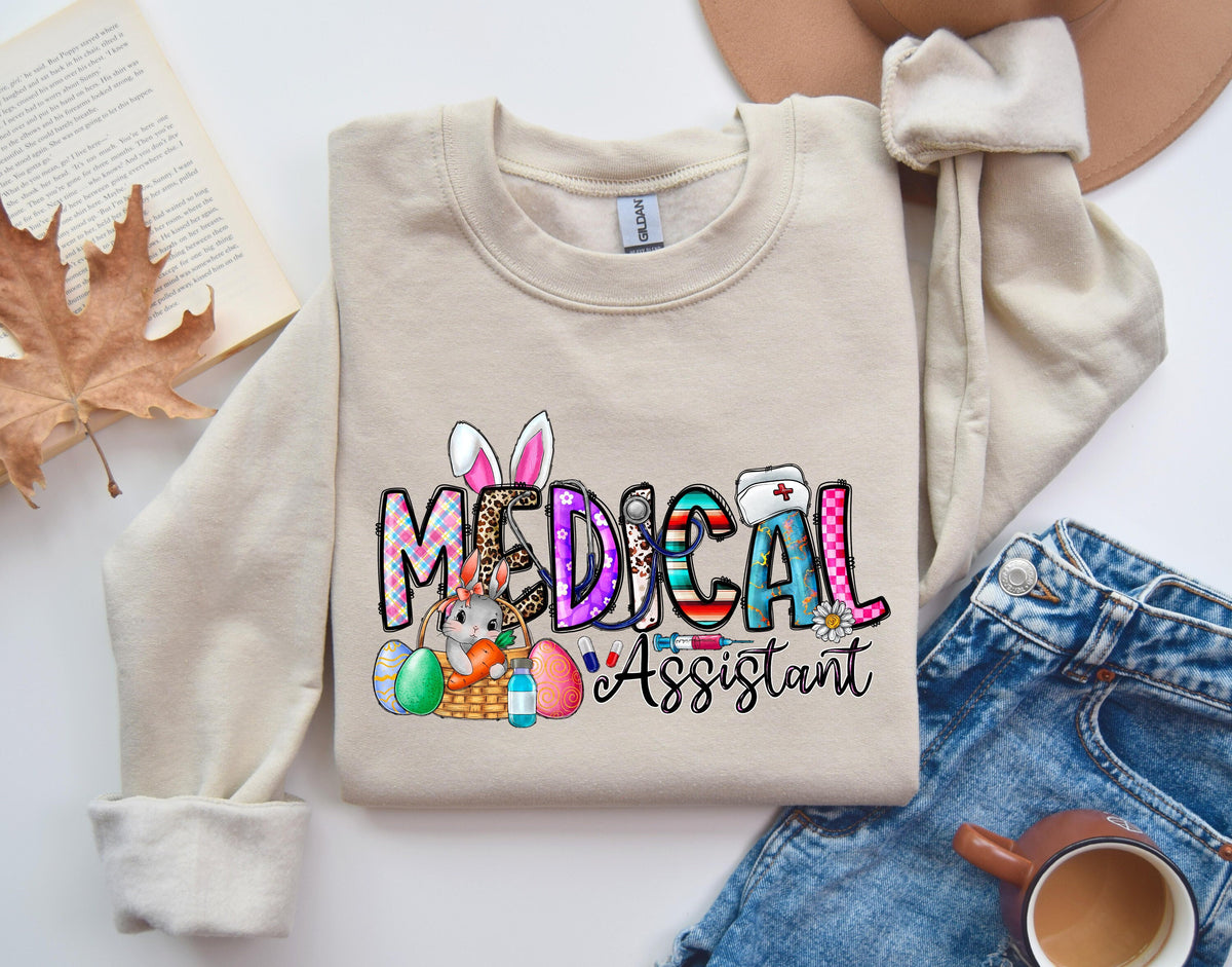 Happy Easter Egg Nurse Easter Nurse Shirt Medical Assistant Easter Nursing Sweatshirt Happy Easter Tshirt Doctors Easter TShirt Sweatshirt – Warm & Stylish · Perfect For Daily Wear