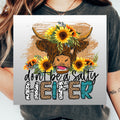 Funny Highland Cow DTF Print Funny Cow Print Ready to Press Dont be a Salty Heifer T shirt design Western Mama Funny Shirt Print Shaggy Cow Graphic Tee – Aesthetic Look · High-Quality Print