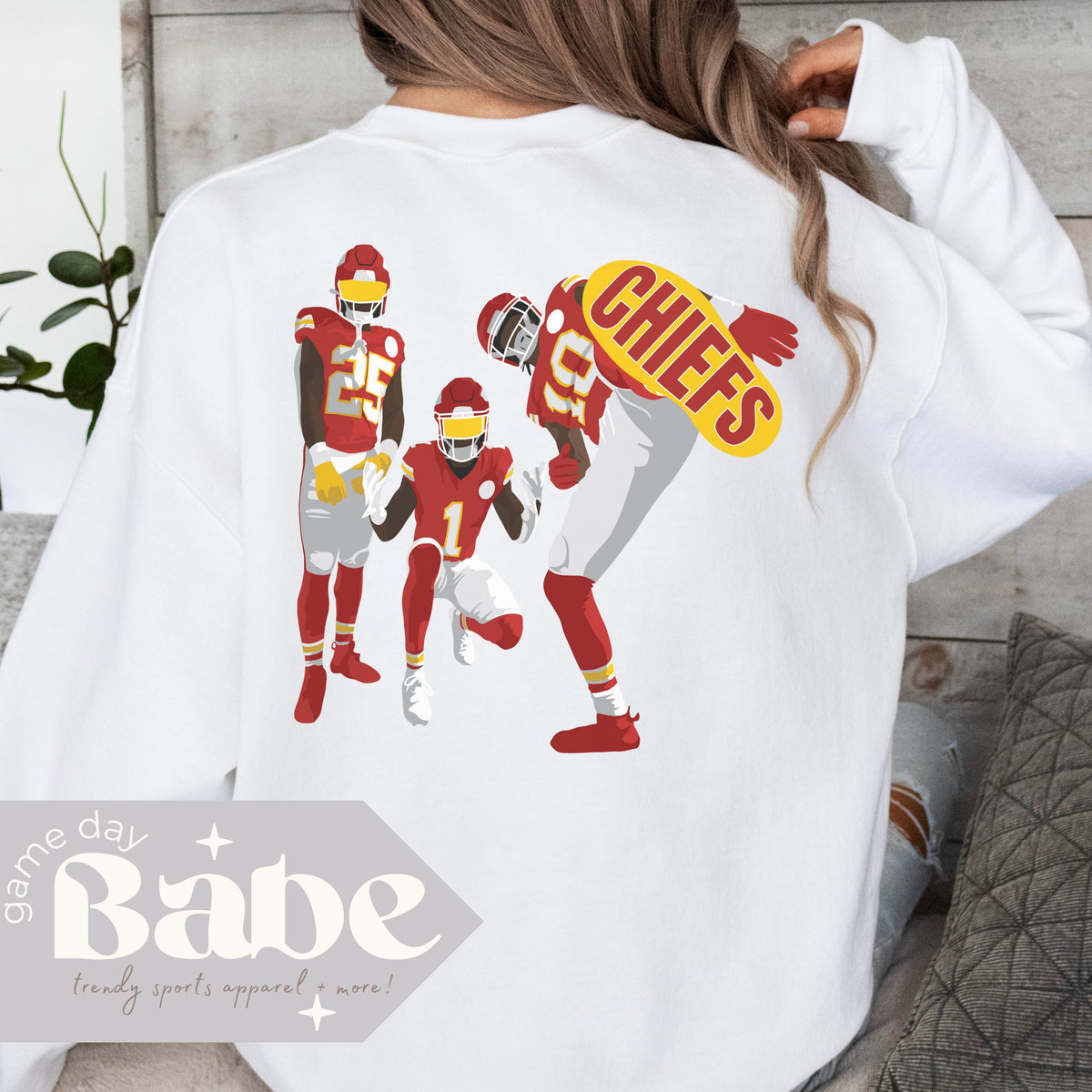 Adult Chiefs Sweatshirt Gildan Brand Kansas City Football Game Day Outfit Oversized Gift Mens Back Front Design Touchdown Sweatshirt – Fan Favorite · Trending Graphic Apparel