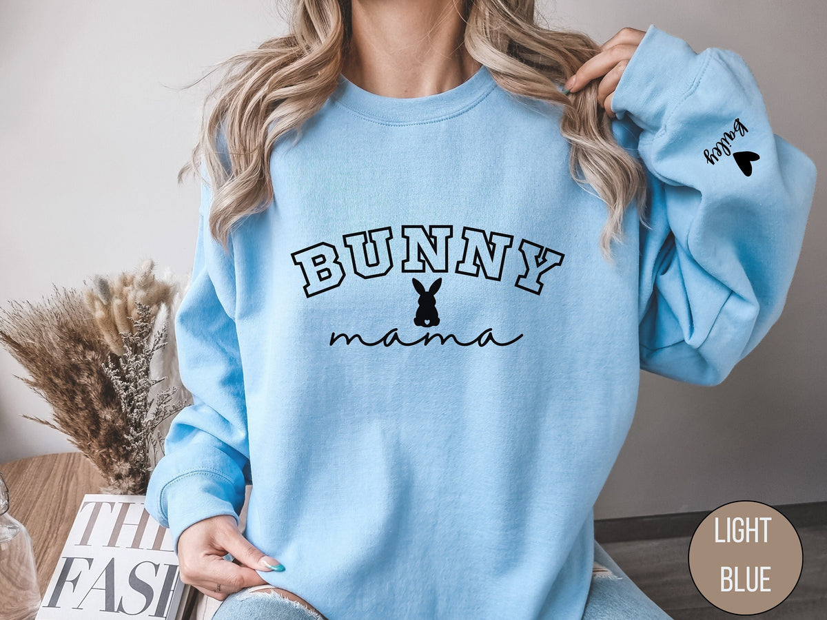 Custom Bunny Mama Sweatshirt with Pet Name on Sleeve Bunny Mom Sweatshirt Gift Bunny Mom Shirt Bunny Mama Crewneck Sweater Gift Bunny lover Sweatshirt – Feel-Good Design · Perfect For Daily Wear