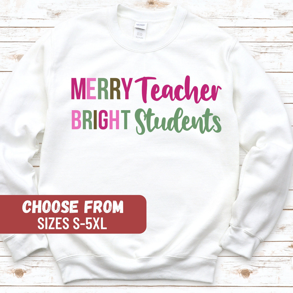 Christmas Shirt Back To School Shirt Christmas Sweatshirt New Teacher Gifts Teacher Sweater Merry Teacher Bright Students Sweatshirt Sweatshirt – Aesthetic Look · Must-Have Style