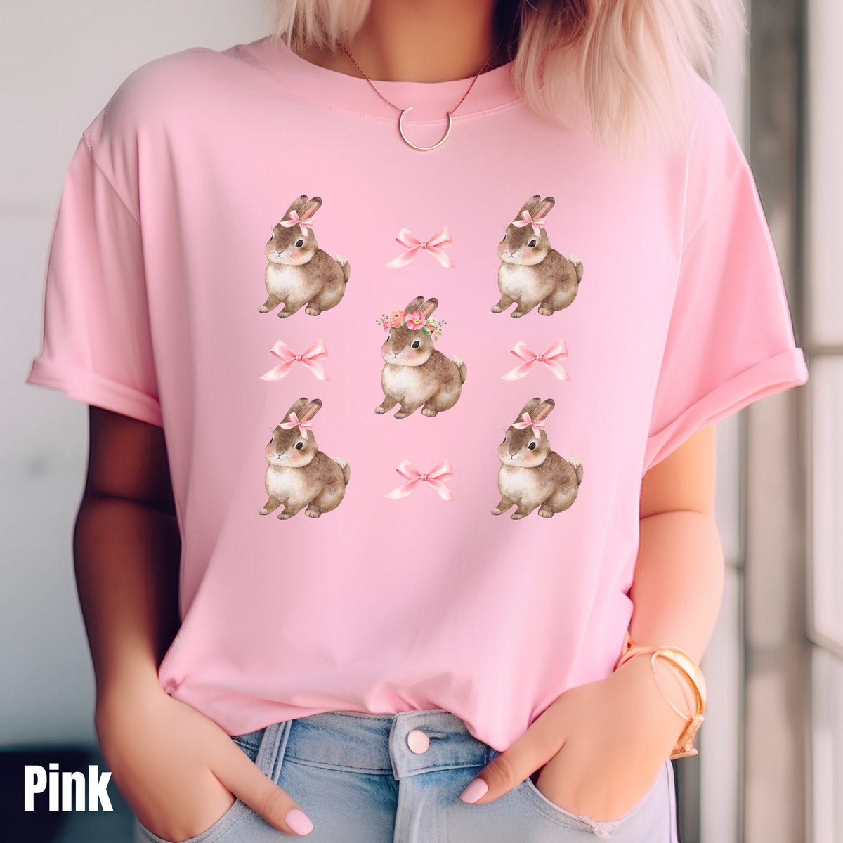Bunny Shirt Coquette Shirt Rabbit Lover Shirt Pink Bow Shirt Rabbit Shirt Soft Girl Era Shirt Cute Bunny Tshirt Girly Shirt Lovecore Graphic Tee – Everyday Comfort · Great Gift For Fans