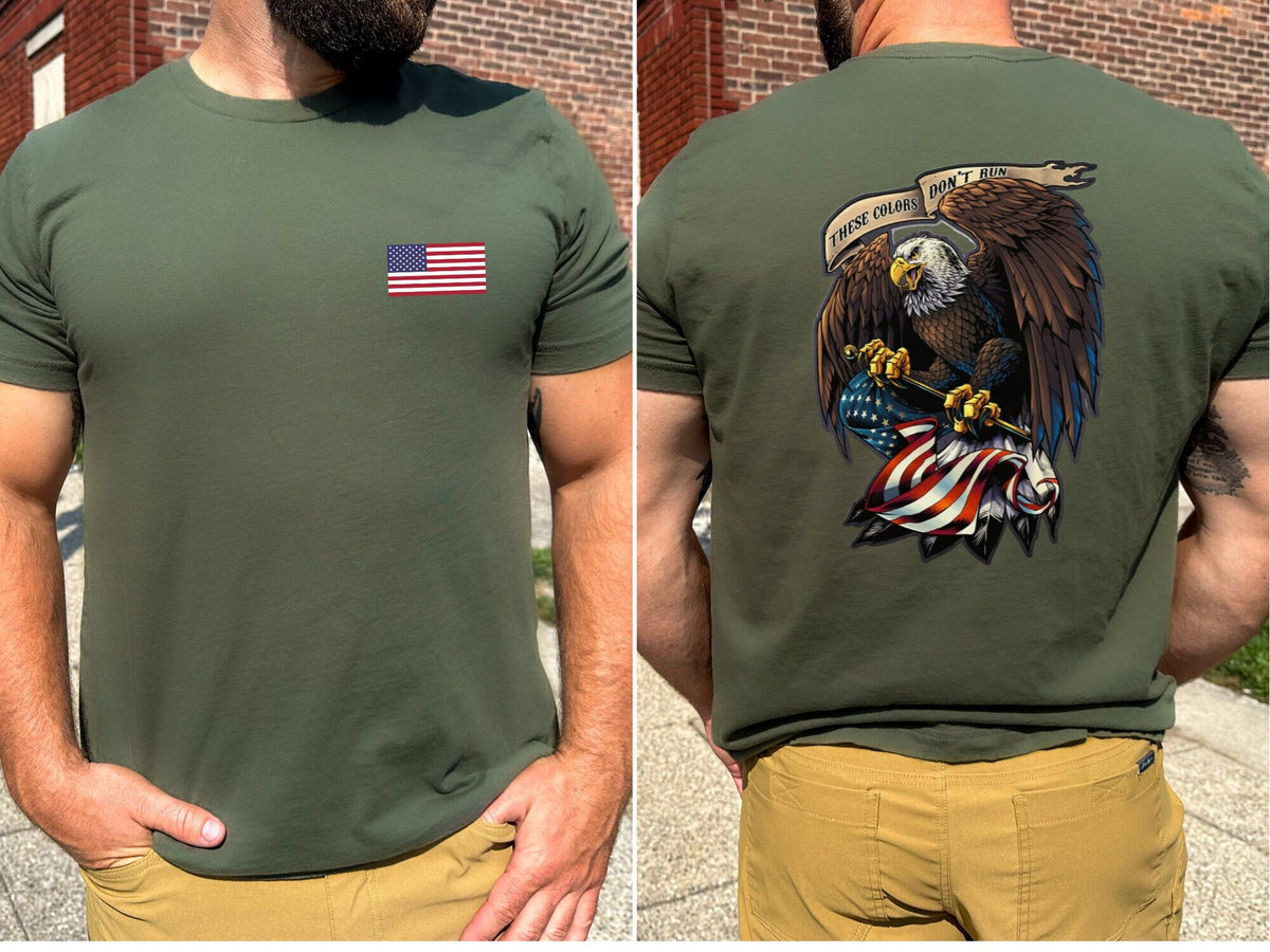 Veteran Shirt with Patriotic Design Red White Blue T shirt These Colors Don39t Run Patriotic Proud American Pride Military Support Freedom Graphic Tee – Feel-Good Design · Perfect For Daily Wear