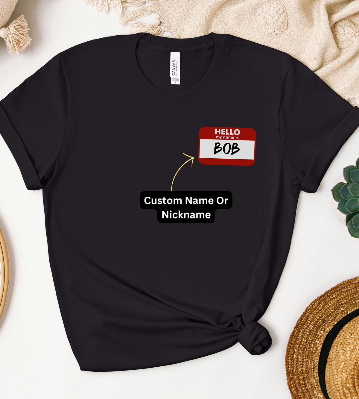 Personalized Funny Shirt Make Introductions Hilarious with a Custom Hello my name is T shirt Personalized pocket design Graphic Tee – Bold Style · High-Quality Print
