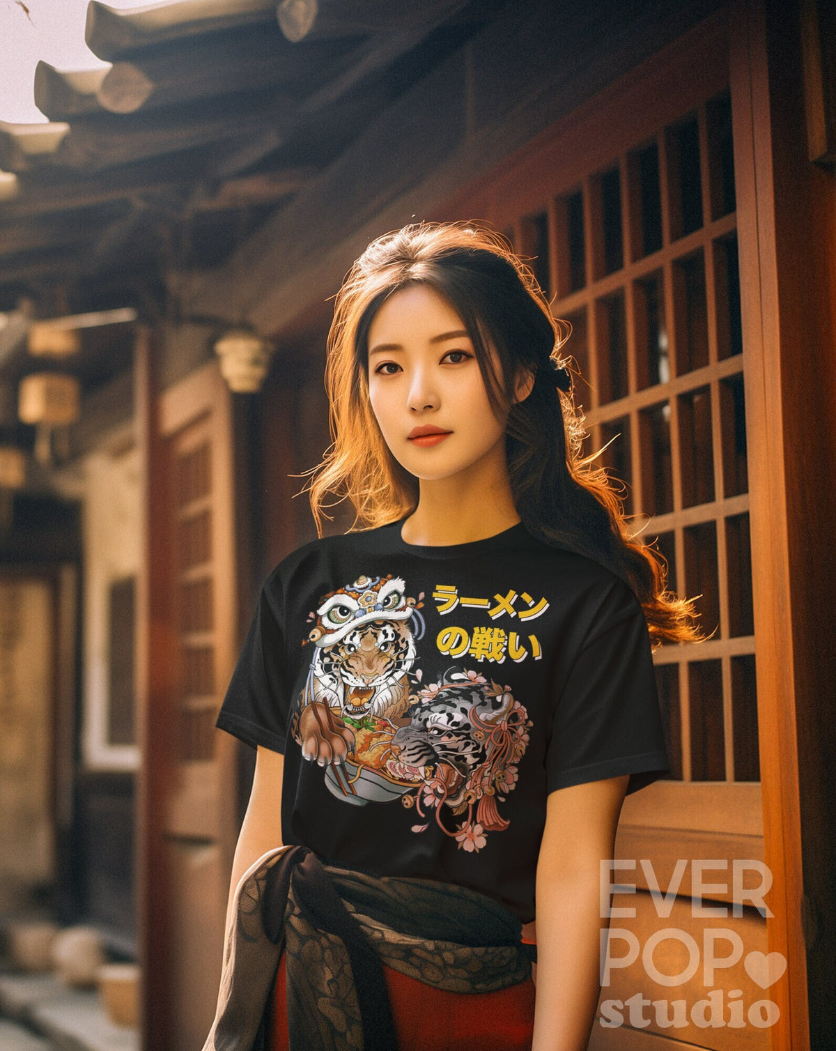 Tiger Ramen Shirt Japanese Graphic Tee Kawaii Noodle Tshirt Animal Anime T Shirt Asian Food Print Urban Street Wear Safari Streetwear Graphic Tee – Aesthetic Look · High-Quality Print