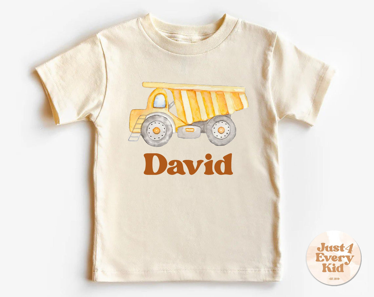 Personalized Construction Shirt Natural Toddler Shirt or Baby Bodysuit Construction Birthday Shirt Custom Name Shirt Construction Themed Graphic Tee – Fan Favorite · Must-Have Style