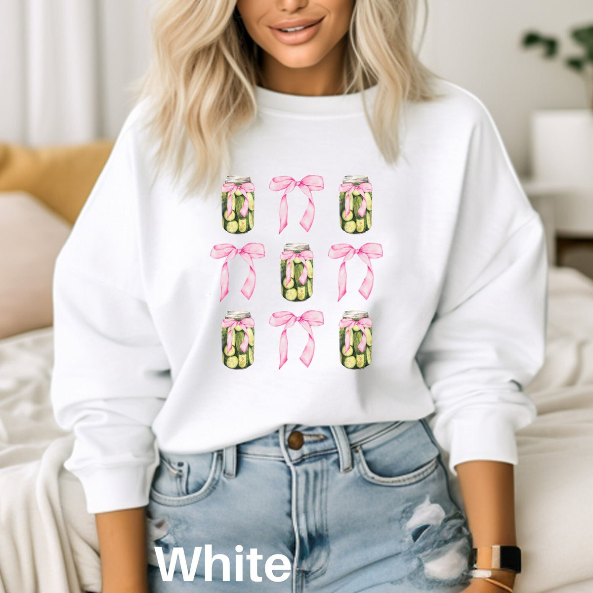 Pickle Sweatshirt Coquette Sweater Pink Bow Sweater Coquette Aesthetic Shirt Pickle Gift Soft Girl Era Tee Ribbon Shirt Coquette Bow Sweatshirt – Bold Style · Trending Graphic Apparel