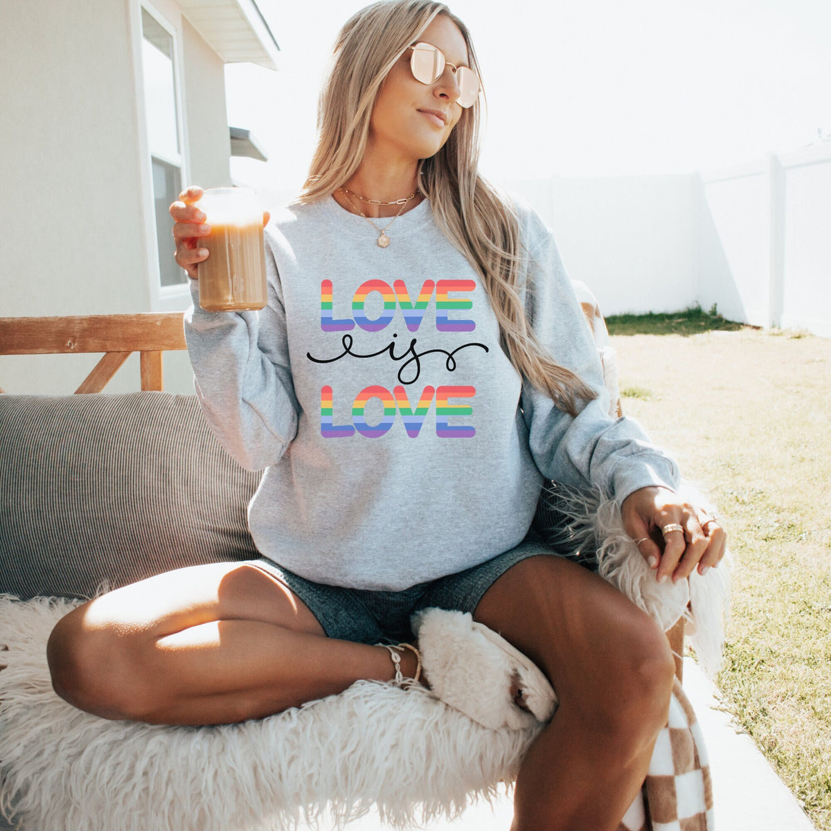 Love is Love Sweatshirt Gay Pride Shirt LGBT Lesbian Shirt Lesbian Clothing Queer Girls Sweatshirt Pride Shirt Women Sweatshirt – Soft Feel · Great Gift For Fans