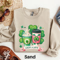 Coffee St Patricks Day Sweatshirt Lucky A Latte Sweater Coffee Lover Sweater Womens Cute St Pattys Day Sweater Irish Shamrock Sweater Sweatshirt – Everyday Comfort · Must-Have Style