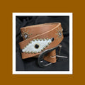 T007 194039s style light brown leather gold tone studded rockabilly western biker belt White horse hide inlay 26quotwaist T007 Graphic Tee – Everyday Comfort · Perfect For Daily Wear