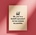 Forklift Printable Greeting Card Romantic Card for Forklift Operator Forklift Greeting Card Last Minute You39re a Forklift Operator Graphic Tee – Aesthetic Look · Great Gift For Fans