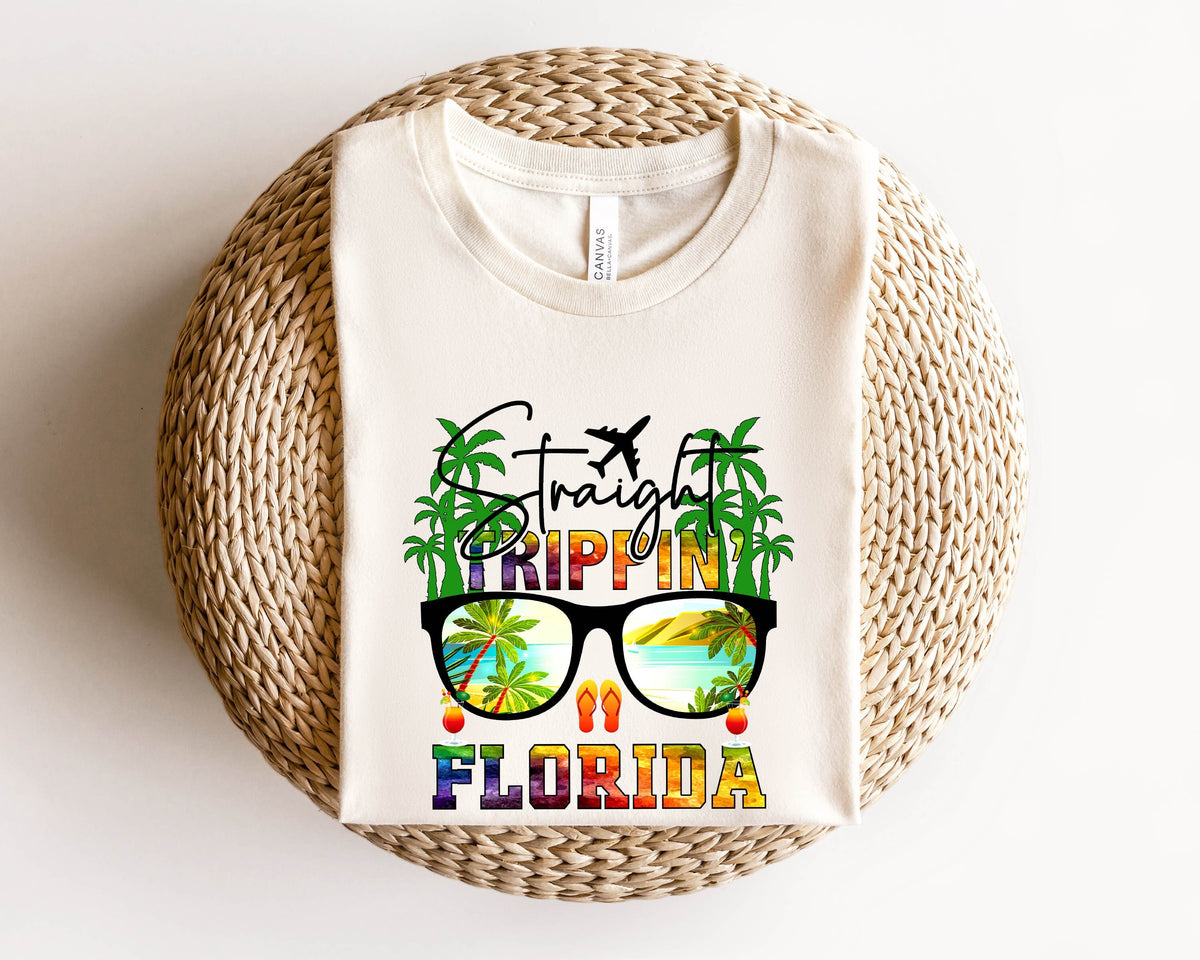 Straight Trippin39 Florida ShirtFlorida ShirtFlorida state shirtGift From FloridaSunshine State ShirtFlorida lover shirtFlorida Trip Graphic Tee – Easygoing Wear · High-Quality Print