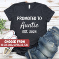 Aunt Shirt Gender Reveal Shirt Pregnancy Reveal Gift For Aunt Funny Aunt Tees Aunt Baby Reveal Promoted To Auntie Est 2024 TShirt Graphic Tee – Aesthetic Look · Trending Graphic Apparel