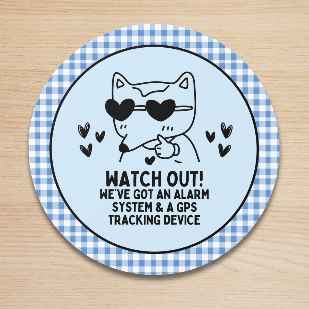 Cute Alarm System Sticker for Car or Trailer with Funny Nineties Aesthetic and Hearts Anxious Driver Sticker for New Driver Who Loves Foxes Graphic Tee – Soft Feel · Great Gift For Fans