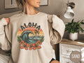 Aloha Sweatshirt Retro Hawaii Crewneck Beach Sweatshirt Vintage Aloha Sweatshirt Sunset Sweatshirt Summer Sweatshirt Hawaii Surf Sweater Sweatshirt – Everyday Comfort · Great Gift For Fans