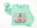 Happy Easter Bunny Sweatshirt Bunnies Sweatshirt Flowers Print Bunnies Woman Bunny Sweatshirt Happy Easter Sweater Easter Gift Sweatshirt – Feel-Good Design · Perfect For Daily Wear