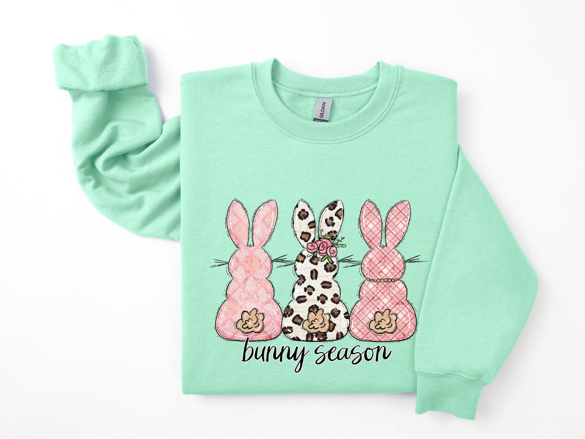 Happy Easter Bunny Sweatshirt Bunnies Sweatshirt Flowers Print Bunnies Woman Bunny Sweatshirt Happy Easter Sweater Easter Gift Sweatshirt – Feel-Good Design · Perfect For Daily Wear