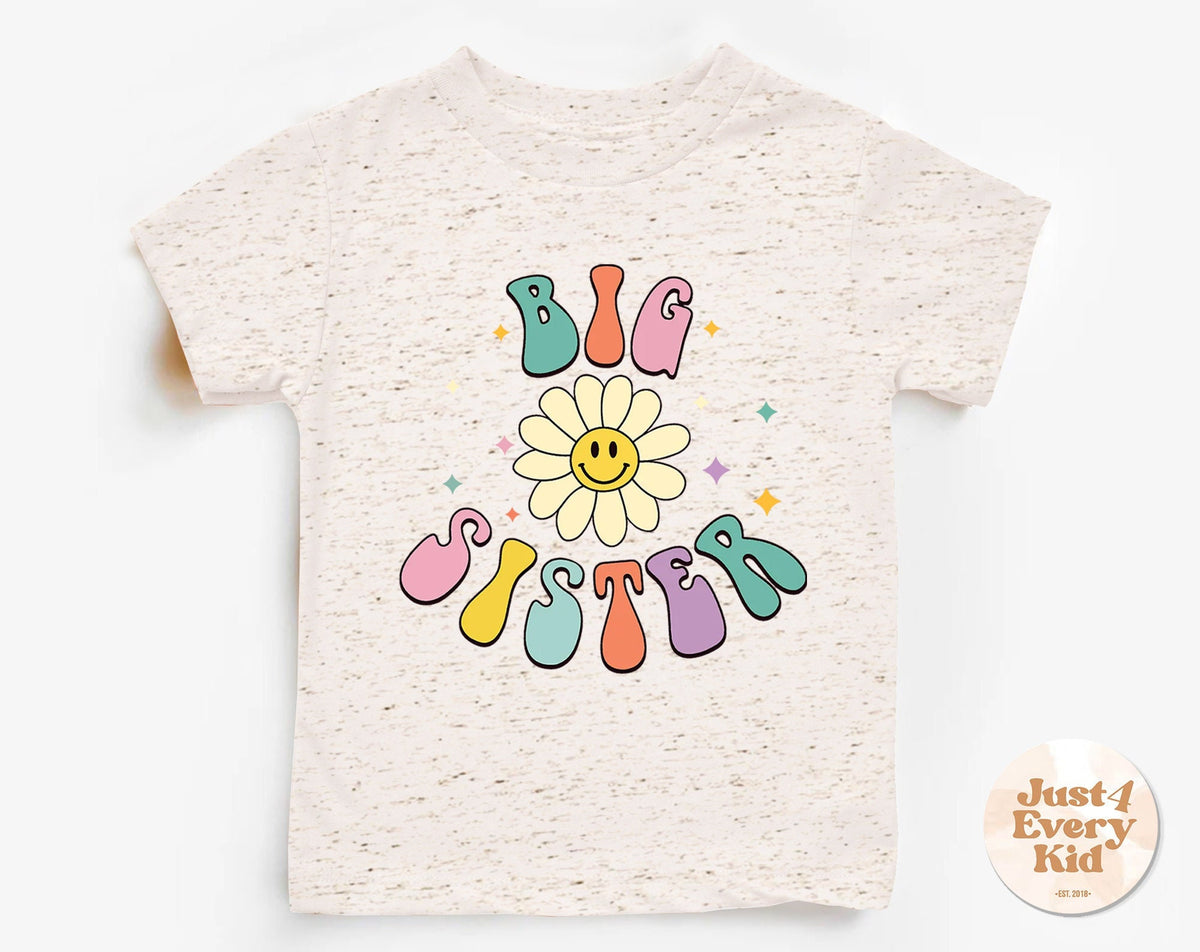 Big Sister Toddler Shirt Retro Kids Pregnancy Announcement Shirt Sibling Natural Infant Pregnancy Reveal Shirt Boho Floral Kids T shirt Graphic Tee – Everyday Comfort · Must-Have Style