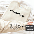 Custom Mama Sweatshirt with Kids39 Names Personalized Mom Love Comfort Wear Perfect Gift for Mothers with Warmth and Style Sweatshirt – Cozy Vibes · Trending Graphic Apparel