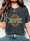 Western Wifey DTF Print Wifey Tooled Leather Dtf Transfer for Wife Southwestern Direct to Film Transfer for Mama Western Print For New Wife Graphic Tee – Bold Style · Perfect For Daily Wear