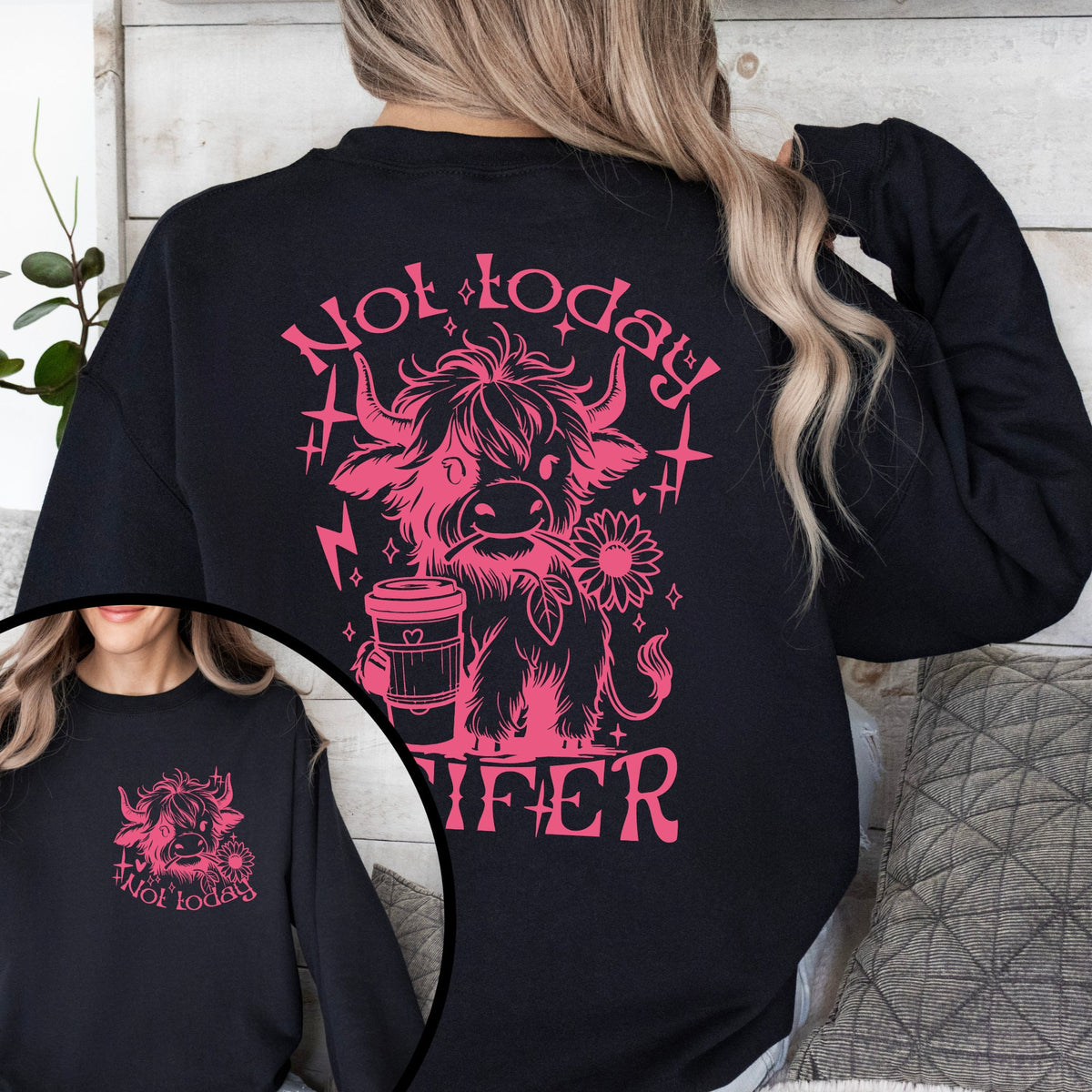 Highland Cow DTF Print Cute Cow DTF Print Ready to Press Front and Back Design for T Shirt Cow Direct to Film Transfer For Country Girls Graphic Tee – Warm & Stylish · Perfect For Daily Wear