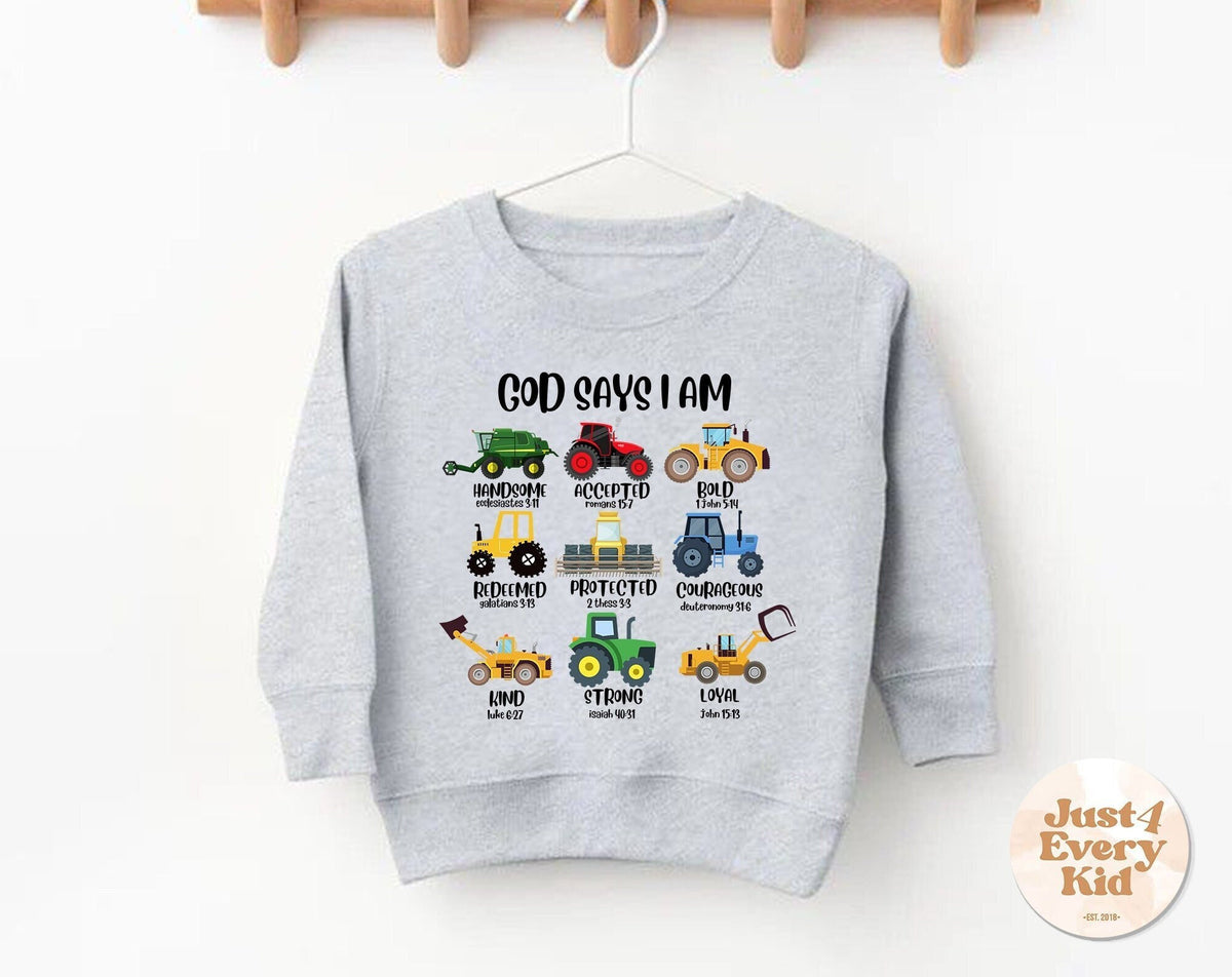 Christian Shirts for Kids God Says I am Christian Shirt Cute Religious Kids Tee Toddler Sweatshirt Jesus Sweatshirt Religious Kids Sweatshirt – Soft Feel · Trending Graphic Apparel