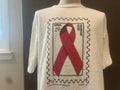Vintage 9039s AIDS Awareness Postage Stamp White T Shirt Size XL Graphic Tee – Warm & Stylish · Trending Graphic Apparel