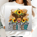 Don39t be a Salty Heifer DTF Transfer Ready To Press Highland Cow DTF Print Cute Cow Direct to Film Print Farm Animal Funny cow Design DTF Graphic Tee – Feel-Good Design · Perfect For Daily Wear