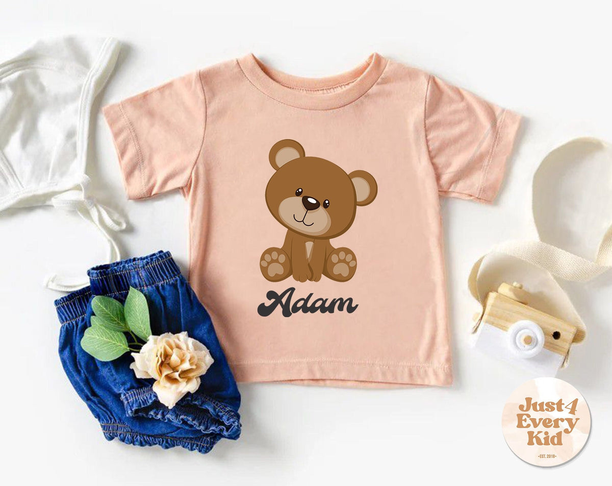 Bear Custom Toddler Shirt Cute Bear Kids Shirt Animal Kids Tee Custom Name Toddler Shirt Personalized Natural Kids Shirt Baby Bodysuit Graphic Tee – Easygoing Wear · Great Gift For Fans