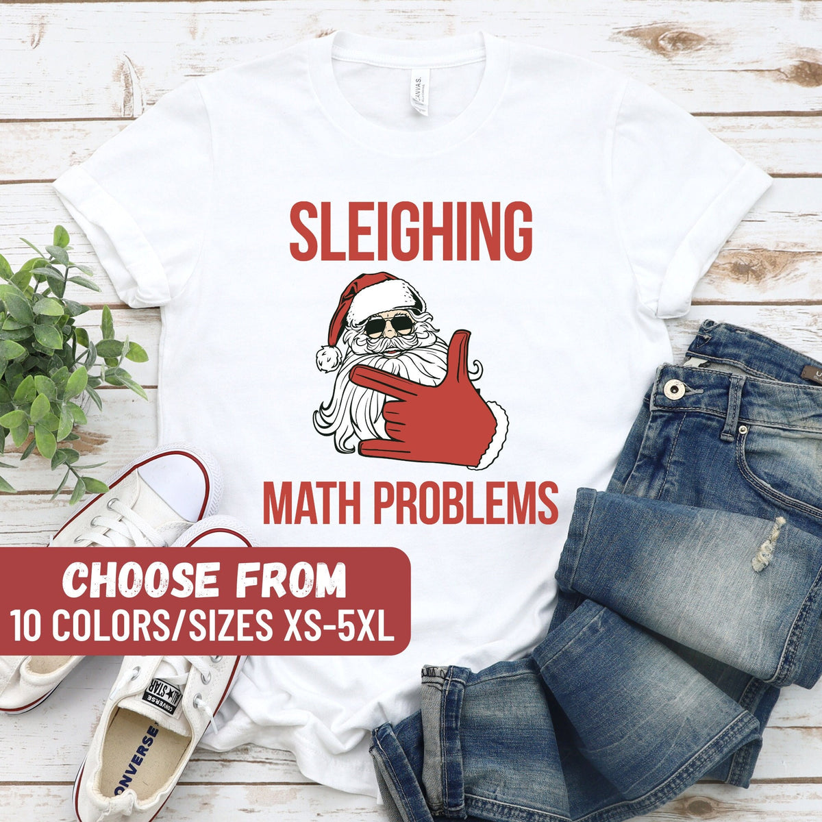 Math Teacher Christmas Shirt Christmas Math Teacher Shirt Math Christmas Shirt Funny Teacher Shirts Sleighing Math Problems TShirt Graphic Tee – Feel-Good Design · High-Quality Print