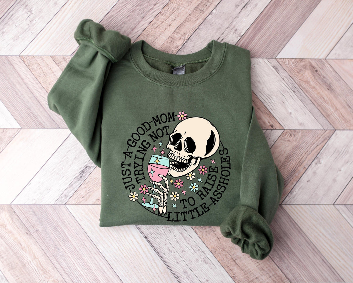 Floral Skull Mama SweatshirtFloral Mama SweatshirtSkull Mama SweatshirtMama ShirtFloral Mom ShirtGift For Mom ShirtCute Mama Gift Tee Sweatshirt – Bold Style · High-Quality Print