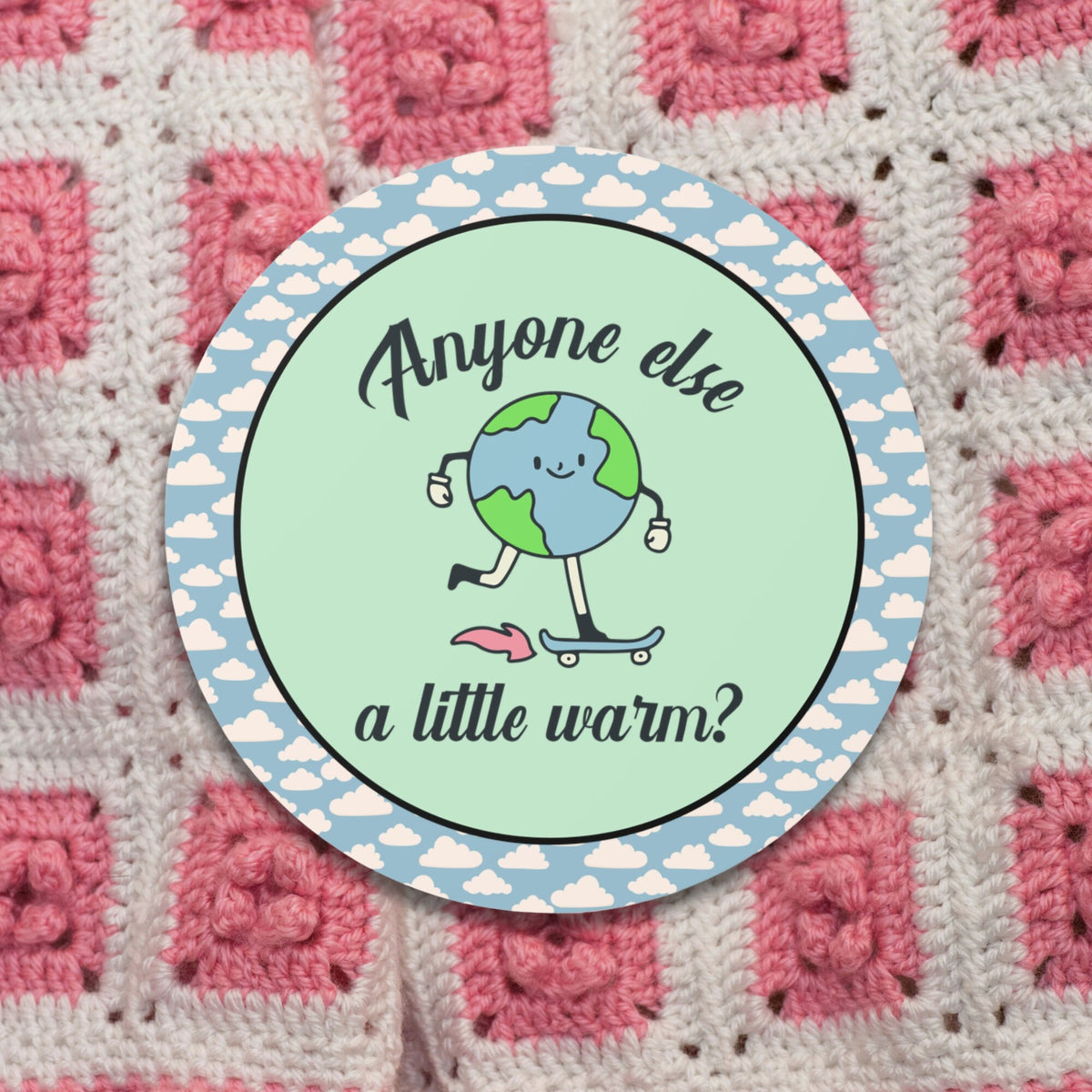 Weirdcore Earth Day Sticker for Political Activist Interested in Global Warming Anyone Else a Little Warm Retro Aesthetic Leftist Gift Graphic Tee – Aesthetic Look · High-Quality Print