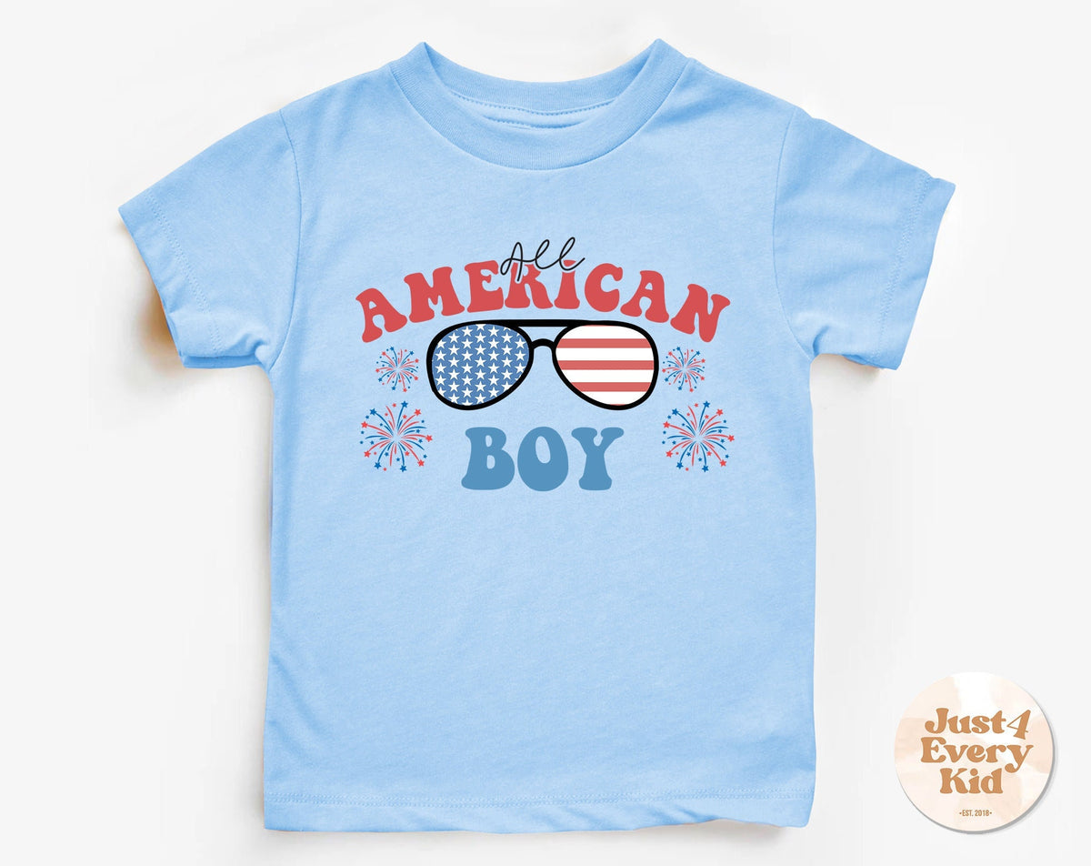 All American Boy Toddler Shirt Fourth of July Kids Shirt Cute 4th of July Kids Shirt Patriotic Toddler Shirt Vintage 4th of July Shirt Graphic Tee – Everyday Comfort · Perfect For Daily Wear