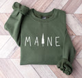 Maine Pine Tree Crewneck Sweatshirt Gift Sweatshirt – Aesthetic Look · Perfect For Daily Wear
