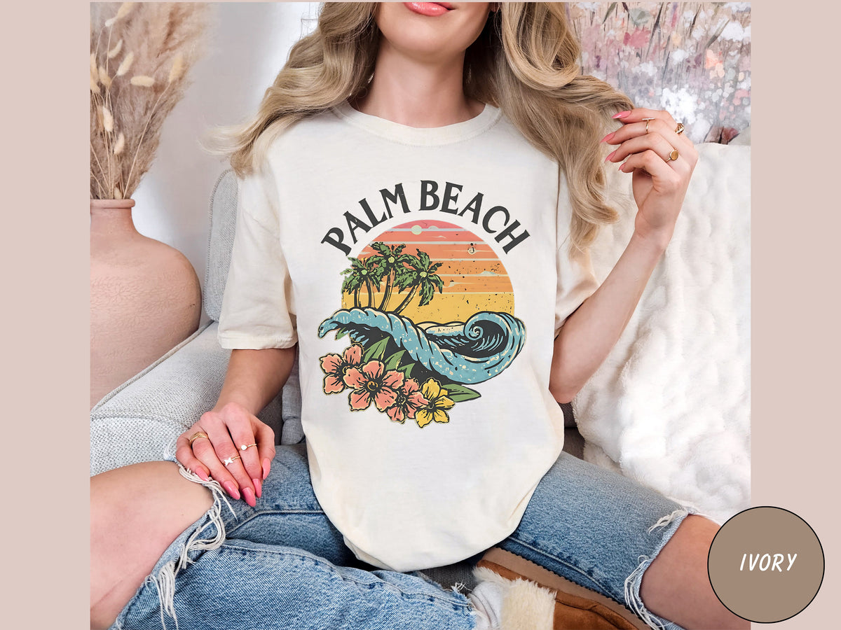 Palm Beach Florida Shirt Atlantic Coast Tshirt Comfort Color 1717 Palm Beach T Shirt Unisex Graphic Tee – Easygoing Wear · Great Gift For Fans