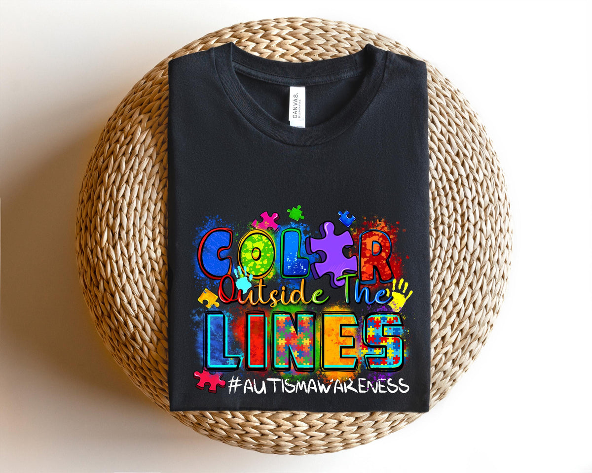 Color outside the lines Autism Awareness ShirtAutism Awareness Shirt Autism Mom Shirt Autism Shirt Neurodiversity Shirt Equality Shirt Graphic Tee – Premium Graphic · High-Quality Print