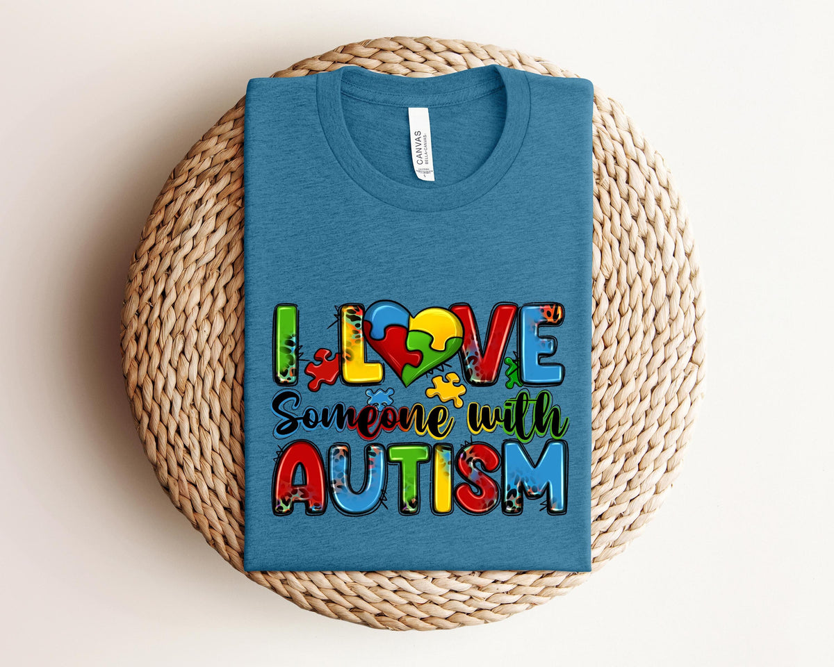 I love Someone Autism with Autism Awareness ShirtPuzzle Piece ShirtAutism Teacher ShirtAccept Understand Love Shirt Graphic Tee – Everyday Comfort · Great Gift For Fans