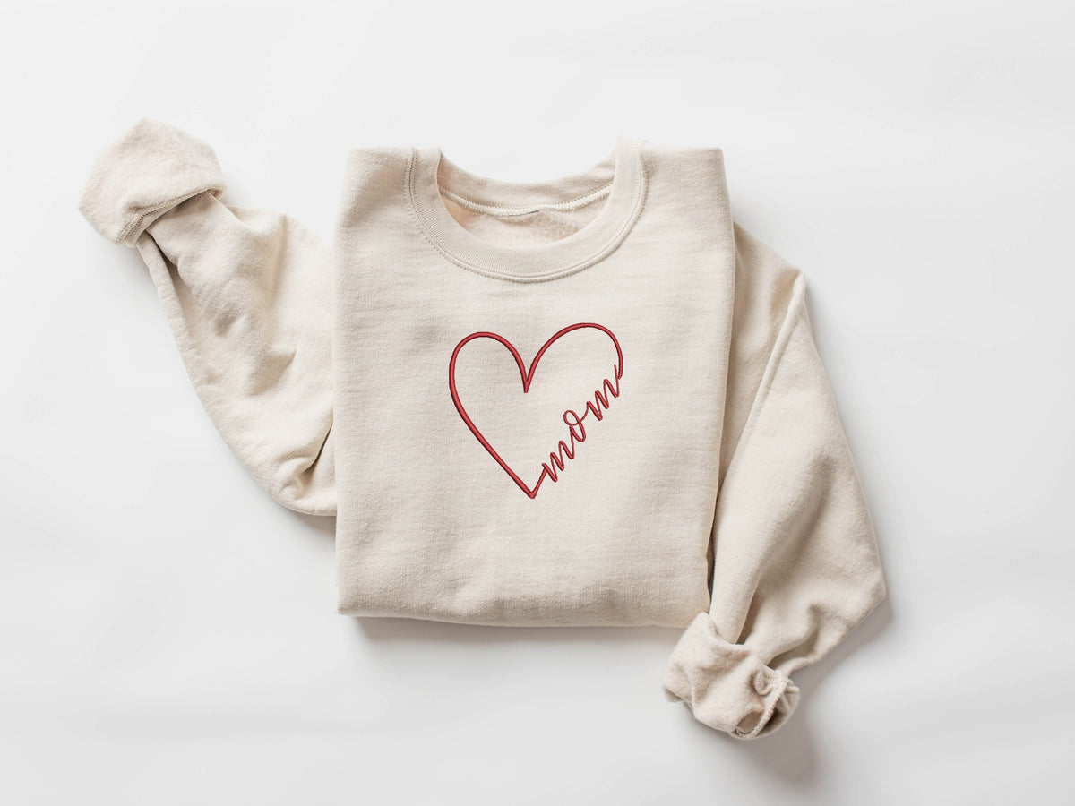 Embroidery Heart Mama ShirtLove Mama Embroidery SweatshirtMother39s Day Embroidery ShirtEmbroidery Mother GiftMama Birthday Gift Sweatshirt – Soft Feel · High-Quality Print