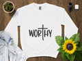 Inspirational Worthy Quote T Shirt Motivational Text Tee Positive Affirmation Unisex Adult Clothing Casual Fashion Top Gift Idea Graphic Tee – Premium Graphic · Perfect For Daily Wear