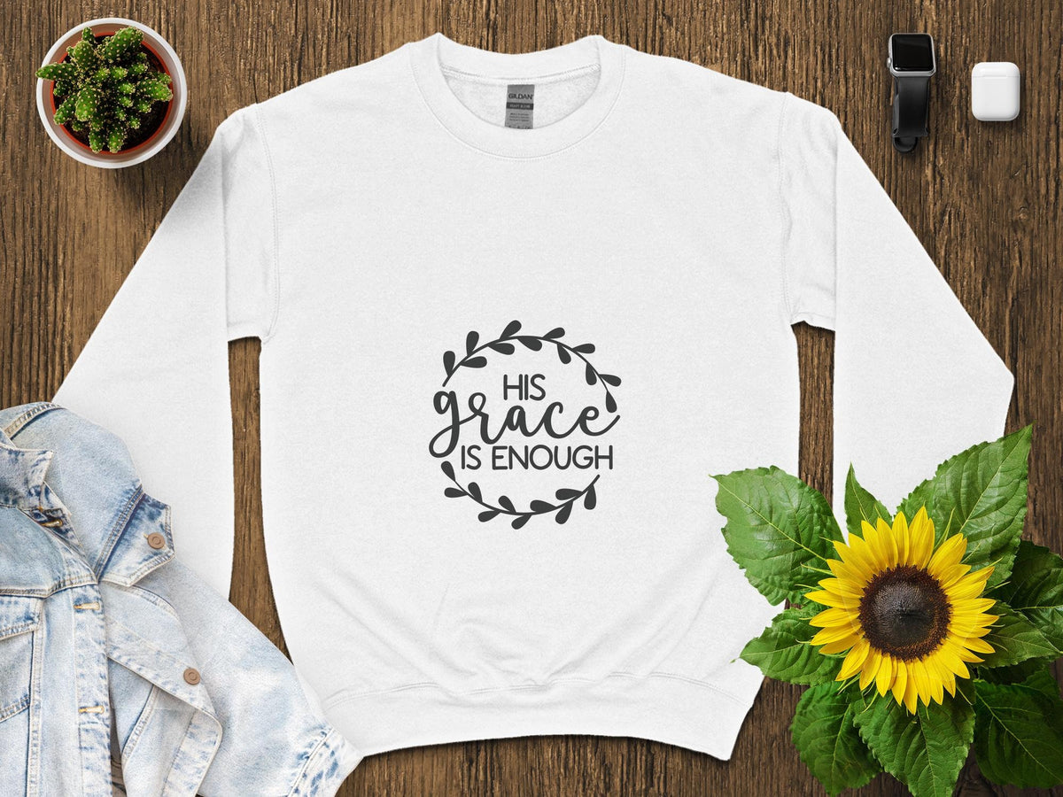 Inspirational Quote T Shirt His Grace Is Enough Christian Faith Tee Graphic Tee – Aesthetic Look · Trending Graphic Apparel