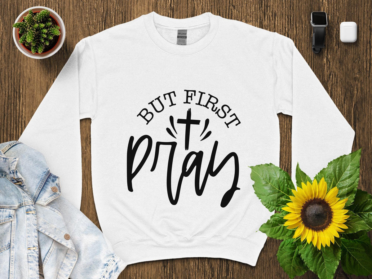 Inspirational Christian T Shirt But First Pray Faith Based Script Tee Religious Casual Wear Unisex Gift Idea Graphic Tee – Easygoing Wear · Perfect For Daily Wear