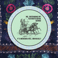 Funny Paranormal Romance Sticker Book Lover Gift Idea Me Defending My Favorite Book Genre Silly Werewolf Romance Sticker for Bookworm Graphic Tee – Premium Graphic · Great Gift For Fans